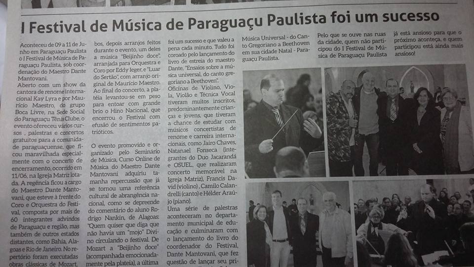 Jornal A Semana noticia sucesso do I FEMUSPP!